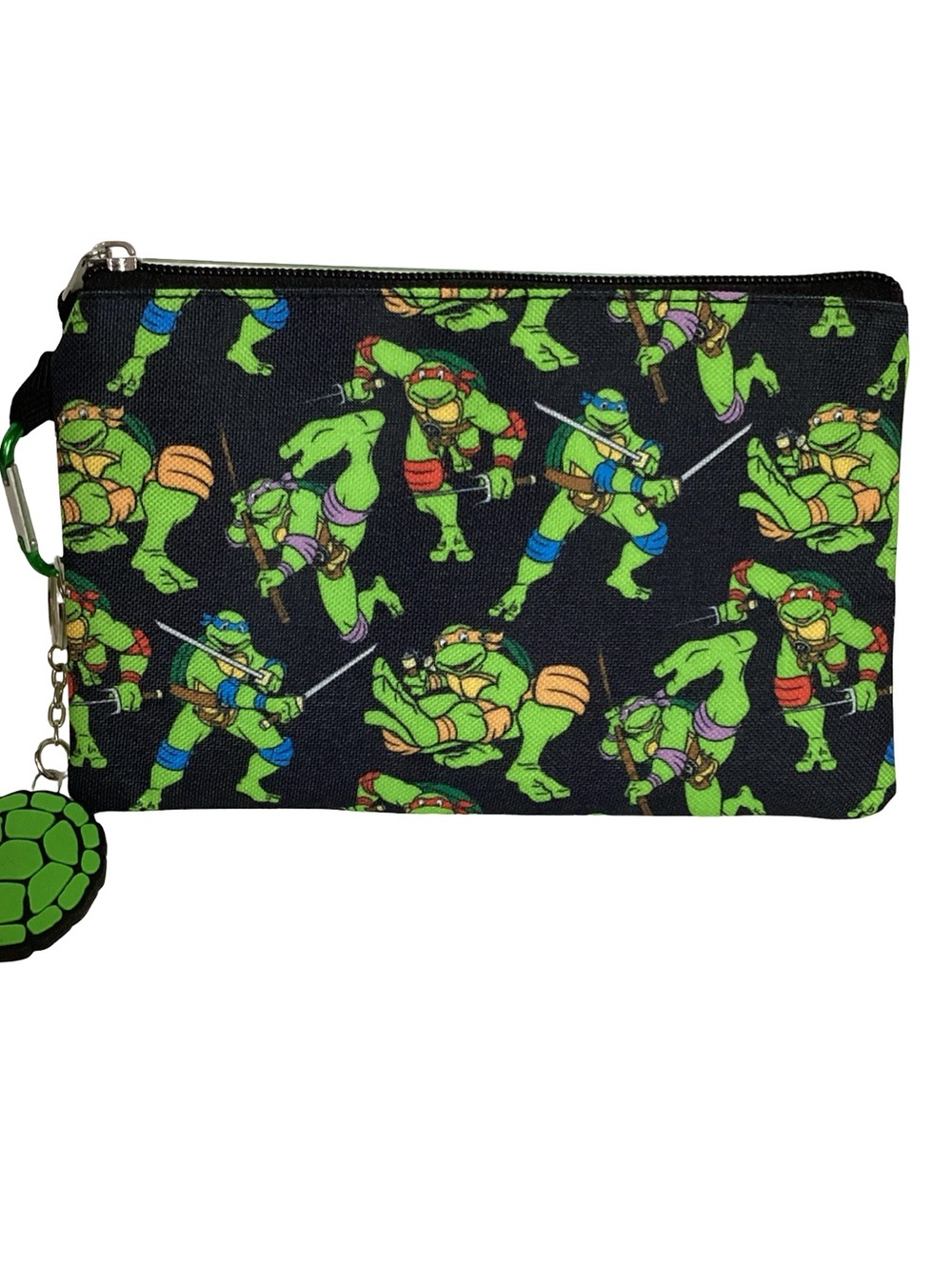 BIOWORLD Teenage Mutant Ninja Turtles TMNT Zippered Multiuse Pouch Bag w/ Charm